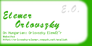 elemer orlovszky business card